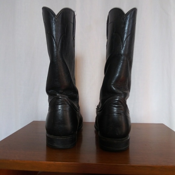 Black Tony Lama Cowboy Boots 5 1/2 - Picture 5 of 7